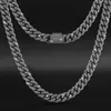 Дизайнер Moissanite Diamond Collece для мужской кубинской цепь роскошной подвеска свежее предмет 12 мм черный VVS Iced Out Link Hip Hop Jewelry 925 Серебряное серебро Полное подарок Ifzx