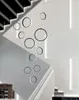 Chandeliers Round Ring Shape Pendant Staircase Chandelier Duplex Villa Loft Lamp Living Room Restaurant Island Ceiling Light