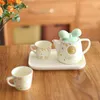 Tazze Piattini Teiera In Ceramica Set Regalo Creativo Anno Delle Stoviglie Carino Fiocco Delicato Caffettiera Fiore Teapup Bollitore