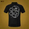 T-shirt slim fit da uomo di moda PP Fashion T-shirt estiva con strass manica corta girocollo maglietta teschi stampa top colletto streetwear polo top PP9011