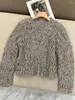 Women's Sweaters 2023 Autumn/Winter Colorful Sequin Hollow Out Round Neck Drop Shoulder Sleeves Grey Loose Knit Pullover Woman Sweater