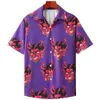 Men's Casual Shirts Hawaiian Shirt for Men Cuban Collar Devil Print Men's Shirt Fashion Streetwear Summer Short Sleeve Top Trendy Men's Clothing 230410