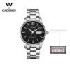 Titta på band Cadisen Automatic Men s Mechanical Waterproof Week Calender Double Show Business Gentleman Man Style Steel Band 231110