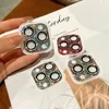 Glitter Rhinestone Camera Lens Screen Protector Capa para iPhone 14 13 12 11 Filme Pro Max Metal Metal Ring para Apple 13 12 11Pro 14