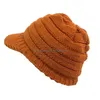 9 kolorów Winter Cap Peak Solid Kolor dzianinowy kapelusz moda termiczna BRIM BETUAL Dasual do dostarczania kropli dhoxz