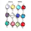 Charms 12 st Colorf Crystal Birthstone Charms för halsbandsarmband smycken som gör flytande handfartyg pärlor charm DIY -tillbehör