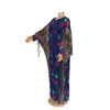 Abbigliamento etnico Abito africano per donna Stampa leopardata a pois Oversize Maxi Caftano marocchino Dubai Abaya Dashiki Caftano
