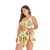 Menas de banho feminina plus size 5xl Swimsuit Women 2023 Auxidação de um pedaço de traje de traje de banho grande maiô de banheira