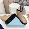 Designer Shoes Women Padded nylon Snow boots luxury Shearling booties fashion Autumn Winter wool leather Space cotton Warm Boots Size 35-45