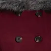 Kvinnans jackor Europa och USA som säljer kvinnokläder Burst Princess Set Hooded Fur Slim Double Breasted Mid-Längd Coat
