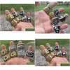 7 pièces Fantaisie Championnat de Football Américain Bague Hommes Fan Souvenir Cadeau En Gros Livraison Directe Dhojb