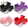 Adult Toys Sexy Adjustable PU Leather Plush Handcuff Ankle Cuff Restraints Bondage Toy Lstry Exotic Accessories 230411