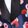 Ternos masculinos Blazers 2pcs Casamento Tuxedos do noivo Padrão floral Slim Fit Men Jaqueta Menas Pantagens Blazer de Madeiros Macho Blazer macho