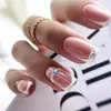 Kunstnagels 24 stuks neppers op nageltips vierkante kop Franse elegante waterdichte faux volledige dekking korte vingernagels