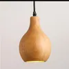 Pendant Lamps Rural Personality Solid Wood Gourd Single Head Droplight Nordic Restaurant Sitting Room Bedroom Creative Art Act Lamp