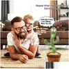 Fyllda plyschdjur som dansar Talking Singing Cactus Toy Electronic With Song Potted Early Education Toys For Kids Funny-Toy 50st Dhib0