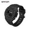 Wristwatches SANDA Casual Men's Watches 50M Waterproof Sport Quartz Watch for Male Wristwatch Digital G Style Shock Relogio Masculino 230410