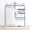 Jewelry Pouches Creative Boutique Home Solid Wood Wrought Iron Earring Rack Necklace Storage Display Practical Hanger