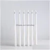 Candles 6 Pieces Plastic Flickering Flameless Led Taper With Flame 28 Cm Yellow Amber Battery Christmas Drop Delivery Home Garden Dhh5Y