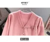 Kvinnors tröja V-hals CC Letters Luxury Pullover Hoodie Långärmad klädmärke Designer Knitkläderrockar