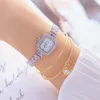 Armbandsur bs damer titta på gyllene armband klockor 2023 ins elegant lyx liten urtavla kvartsguld för kvinnor