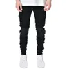 Jeans da uomo Pantaloni denim primaverili con fori Trend Leggings slim fit neri Abbigliamento personalizzato stile hip hop per uomo