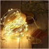 Décorations de Noël 1M 2M 5M 10M Fil de cuivre LED String Lights pour la maison Nouvel An Décoration Navidad Drop Livraison Jardin Festif P Dhpcw