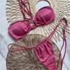 Seksowne bikini set kubek kostium kąpielowy Kobiety letnie pasek stroju kąpielowego na plażę nosi luksusowy wydrukowany dzianinowy kostium kąpielowy