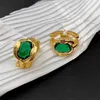 Bandringar 14K Gold Finger Emerald Ring Wedding Band Rings for Women Lober Engagement Jewelry Birthday Present P230411