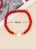 Strand Go2boho Red & Pink Crystal Bead Shell Heart Bracelets For Women Summer Fashion Jewelry Perfect Gift Friend Girlfriend