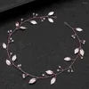 Decorative Flowers Leaf Soft Chain Headband Wedding Decor Headdress Rhinestones Leaves Alloy Greek Goddess Accessories Miss