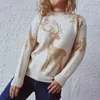 Women's Sweaters Christmas Sweater Woman Snow Deer Soft Knitted ONeck Long Sleeve Pullovers Female Loose Warm Knitwear Jumper Year Clothes 231124