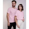 T-shirts pour hommes Couple T-shirts d'été hommes femmes mode drôle coton pull T-shirts couleur unie imprimé col rond à manches courtes