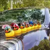 Novos acessórios de motor pato amarelo com capacete para bicicleta sem luzes acessórios de carro auto pato na decoração interior do carro