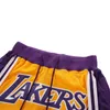 Sommaren bara nya män lös gula don retro basketnät för laker broderi shorts