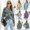 Women's Sweaters Butterfly Animal Jacquard Sweater Mushroom Jacquard Sweater Women's Loose Autumn And Winter Long Sleeve Three-dimensional Top zln231111