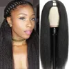 Pelucas sintéticas Kinky Straight U Part Wig 1030 Inch Yaki para mujeres negras Diarias SE Máquina completa Full Máine hecha 230410