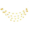 Party Decoration Gold And Silver Powder Five-pointed Star Disc Pull Flower Flag Pendant Children's Birthday