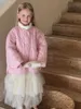 Vestes pour enfants, vêtements pour enfants, automne et hiver, rose, veste matelassée légère en coton rembourré, Cardigan de Style coréen, 2023