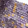 Loose Gemstones Beads Ametrine Round Faceted 8mm 37cm Wholesale For DIY Jewelry Necklace