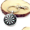 Darts Target Key Chain Europe And The United States Restore Ancient Time Gem Pendant Ring Drop Delivery Dh1Ot