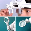 Förstoringsglasögon TKDMR USB -uppladdningsbart pannband Loupe Eyewear Magnifier Lyuminerat förstoringsglas med 2LED -ljusförstoring för lödning 230410