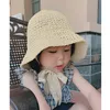 Berets Kids Strail Hat Summer Beach Sunscreen Baby Sun Girls Out Fisherman Cap Woven Hollow Out Bob Panama Sombrero