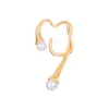 ISS Pearl Female Irregular Hanger Cold Wind No Ear Hole Temperament Earbone Clip Earrings