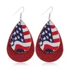 Dangle Chandelier Independence Day Leather Leather Earrings USAMERICAN AMERICAN AMERICAN AMERICANE FIVEPOSTED STAR MULMILAYER PU JEWELRY STRIPE TEARDROP STATEME STATEMES Z0411