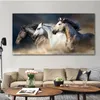 Toile Peinture Trois Noir Et Blanc Running Horse Moderne Sans Cadre Mur Art Affiches Photos Décoration Pour La Maison Bureau PAS DE CADRE