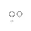 Stud -oorbellen Pave Logo Circle Reversible met CZ For Women Wedding Earring Originele sieraden Gift Bijoux Brincos