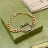 Buntes Diamant-Armband Klassischer Buchstabe-Armreif G Retro-Designer-Armband für Frauen Edelstein-Perlen-Dekorations-Armbänder Luxus-Accessoires