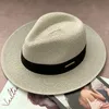 Beanieskull Caps Panama Straw Hat Unisex Top Fedora Big Head Riscference Sun Shade UV Protection AllMatch Fashion調整可能な呼吸式231110