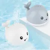 Bath Toys Electric Cartoon Whale Flashing Ball Water Squirting Sprinkler Baby Bath Toy Automatic Squirting Water Baby Bath Toy 230410